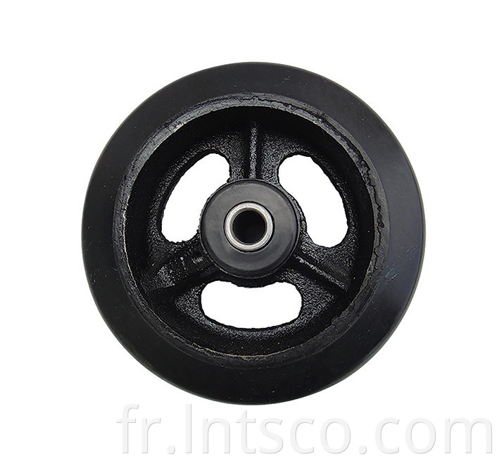 Heavy Duty Rubber on Cast Iron Single Wheels